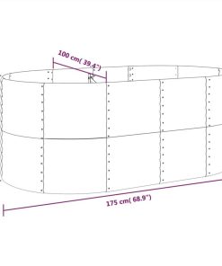 Garden Planter Powder-coated Steel 175x100x68 Cm Grey -Room Garden Planter Powder coated Steel 175x100x68 cm Grey 515705 5