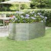 Garden Planter Powder-coated Steel 175x100x68 Cm Silver -Room Garden Planter Powder coated Steel 175x100x68 cm Silver 515716 0