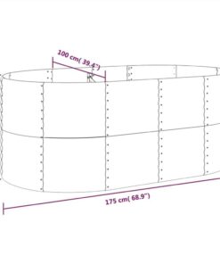 Garden Planter Powder-coated Steel 175x100x68 Cm Silver 7 Garden Planter Powder-coated Steel 175x100x68 Cm Silver -Room Garden Planter Powder coated Steel 175x100x68 cm Silver 515716 5