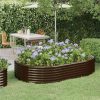 Garden Planter Powder-coated Steel 214x140x36 Cm Brown -Room Garden Planter Powder coated Steel 214x140x36 cm Brown 516172 0