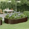Garden Planter Powder-coated Steel 214x140x36 Cm Brown