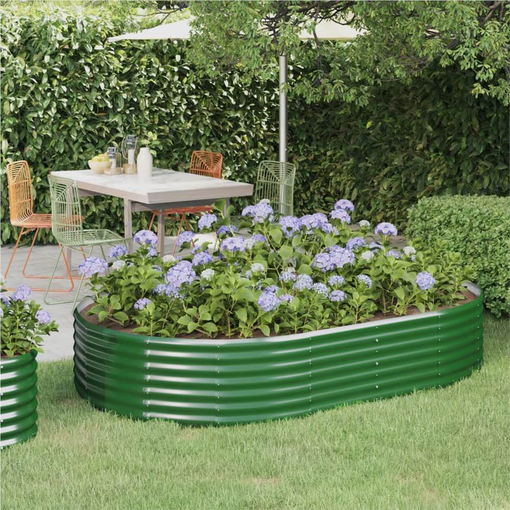 Garden Planter Powder-coated Steel 214x140x36 cm Green Garden Planter Powder-coated Steel 214x140x36 Cm Green -Room Garden Planter Powder coated Steel 214x140x36 cm Green 516152 0