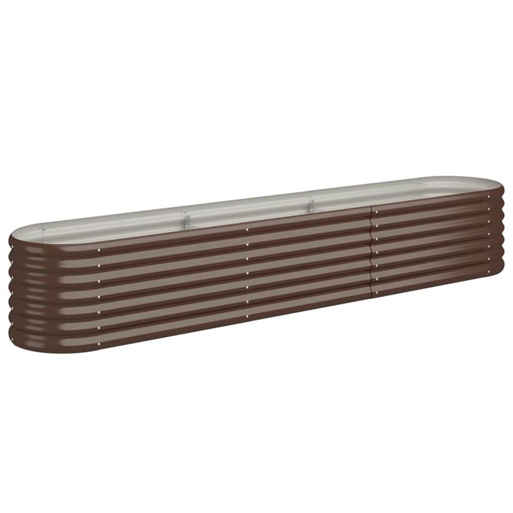 Garden Planter Powder-coated Steel 224x40x36 cm Brown Garden Planter Powder-coated Steel 224x40x36 Cm Brown -Room Garden Planter Powder coated Steel 224x40x36 cm Brown 509293 1