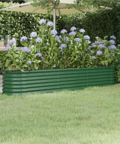 Garden Planter Powder-coated Steel 224x40x36 Cm Green