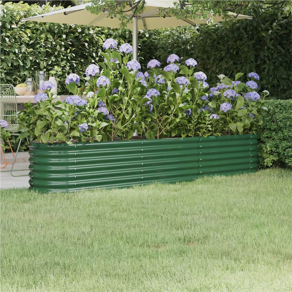 Garden Planter Powder-coated Steel 224x40x36 cm Green Garden Planter Powder-coated Steel 224x40x36 Cm Green -Room Garden Planter Powder coated Steel 224x40x36 cm Green 509278 0