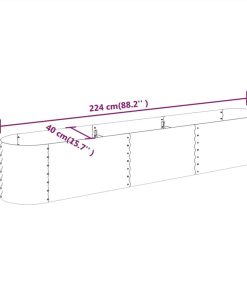 Garden Planter Powder-coated Steel 224x40x36 Cm Green 7 Garden Planter Powder-coated Steel 224x40x36 Cm Green -Room Garden Planter Powder coated Steel 224x40x36 cm Green 509278 5