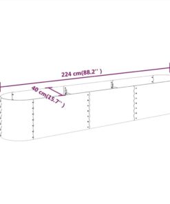 Garden Planter Powder-coated Steel 224x40x36 Cm Grey -Room Garden Planter Powder coated Steel 224x40x36 cm Grey 509281 5