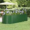 Garden Planter Powder-coated Steel 249x100x68 Cm Green