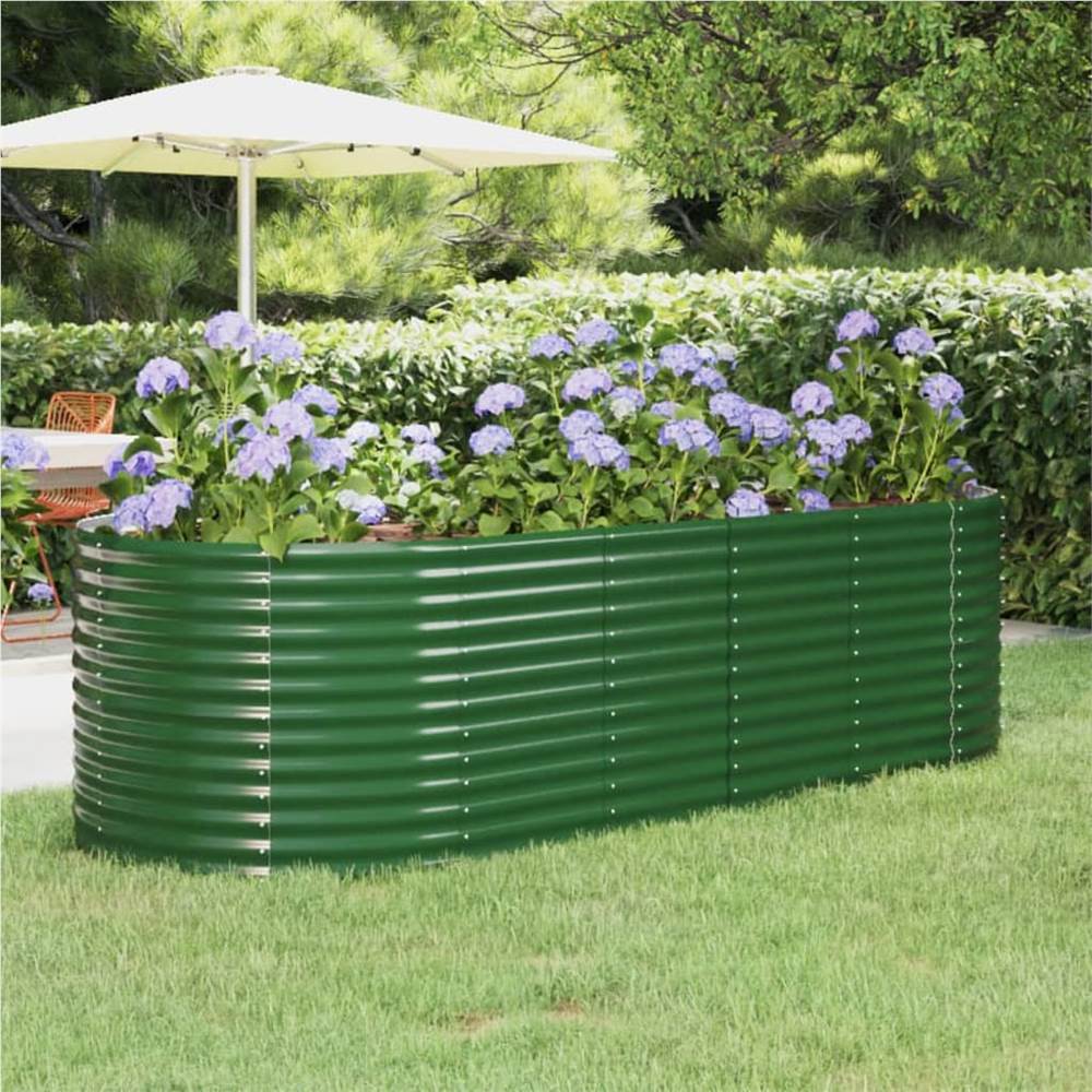 Garden Planter Powder-coated Steel 249x100x68 cm Green Garden Planter Powder-coated Steel 249x100x68 Cm Green -Room Garden Planter Powder coated Steel 249x100x68 cm Green 515718 0