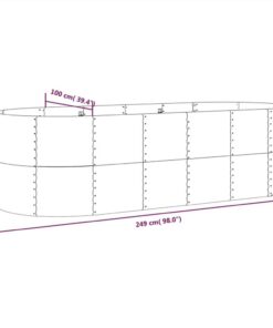 Garden Planter Powder-coated Steel 249x100x68 Cm Green 7 Garden Planter Powder-coated Steel 249x100x68 Cm Green -Room Garden Planter Powder coated Steel 249x100x68 cm Green 515718 5