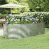 Garden Planter Powder-coated Steel 249x100x68 Cm Silver