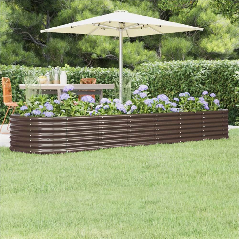 Garden Planter Powder-coated Steel 296x80x36 cm Brown Garden Planter Powder-coated Steel 296x80x36 Cm Brown -Room Garden Planter Powder coated Steel 296x80x36 cm Brown 514992 0
