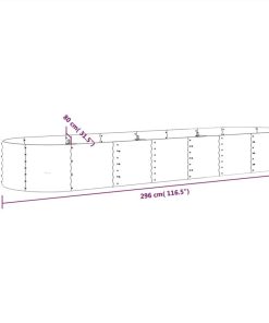 Garden Planter Powder-coated Steel 296x80x36 Cm Brown 7 Garden Planter Powder-coated Steel 296x80x36 Cm Brown -Room Garden Planter Powder coated Steel 296x80x36 cm Brown 514992 5