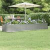 Garden Planter Powder-coated Steel 296x80x36 Cm Silver -Room Garden Planter Powder coated Steel 296x80x36 cm Silver 514591 0
