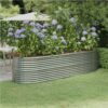 Garden Planter Powder-coated Steel 296x80x68 Cm Silver -Room Garden Planter Powder coated Steel 296x80x68 cm Silver 513860 0