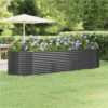 Garden Planter Powder-coated Steel 322x100x68 Cm Anthracite