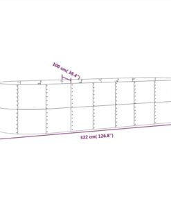 Garden Planter Powder-coated Steel 322x100x68 Cm Anthracite -Room Garden Planter Powder coated Steel 322x100x68 cm Anthracite 515689 5