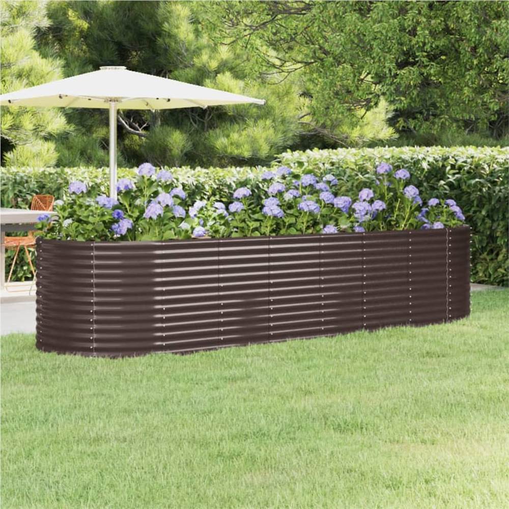 Garden Planter Powder-coated Steel 322x100x68 cm Brown Garden Planter Powder-coated Steel 322x100x68 Cm Brown -Room Garden Planter Powder coated Steel 322x100x68 cm Brown 515701 0