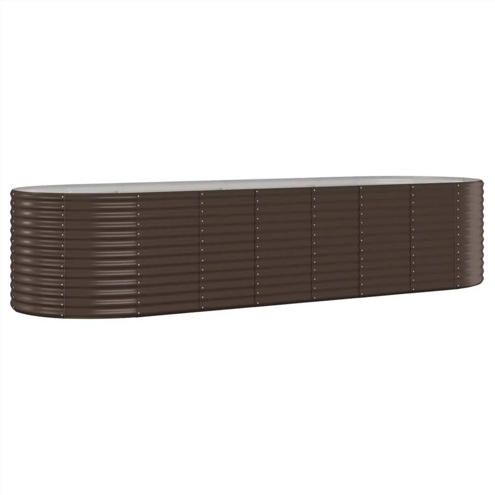 Garden Planter Powder-coated Steel 322x100x68 Cm Brown - Image 2