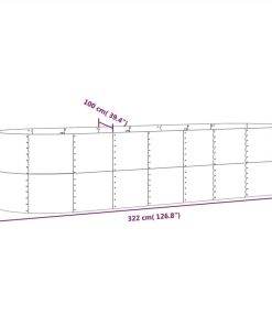Garden Planter Powder-coated Steel 322x100x68 Cm Brown 7 Garden Planter Powder-coated Steel 322x100x68 Cm Brown -Room Garden Planter Powder coated Steel 322x100x68 cm Brown 515701 5