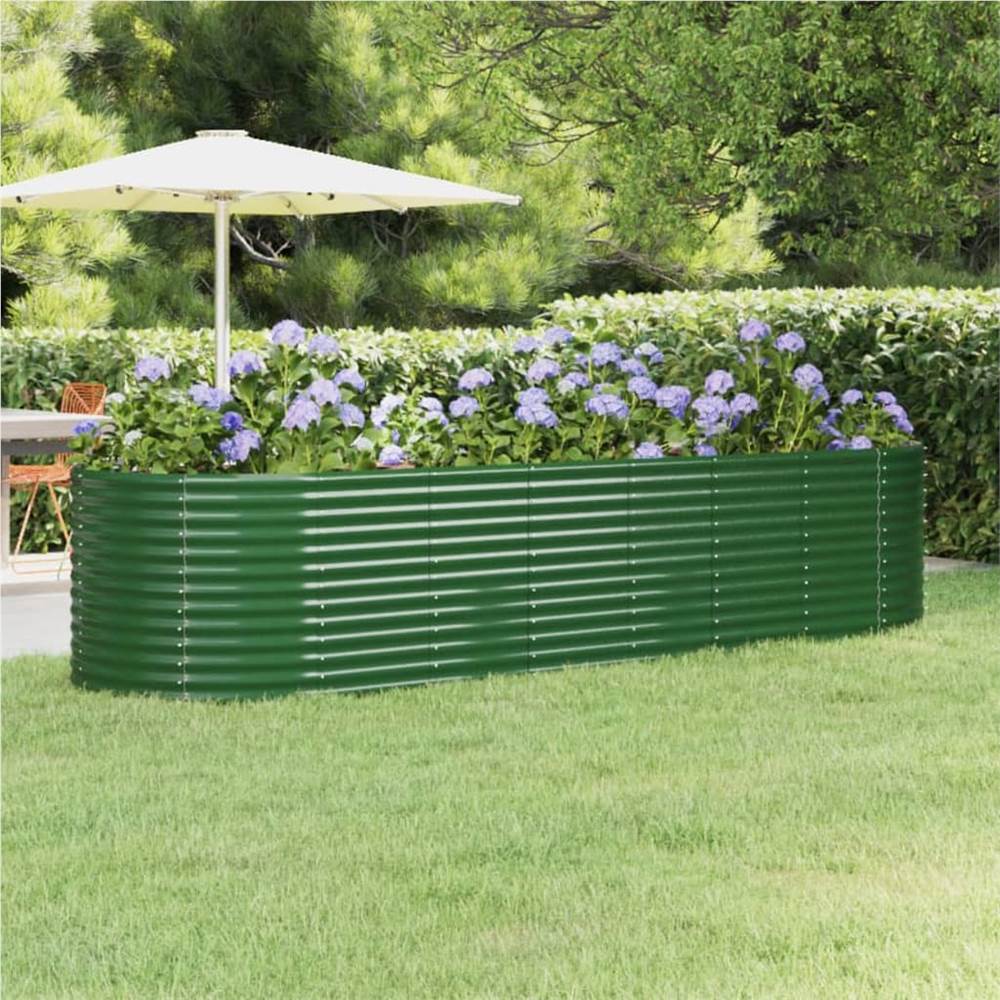 Garden Planter Powder-coated Steel 322x100x68 cm Green Garden Planter Powder-coated Steel 322x100x68 Cm Green -Room Garden Planter Powder coated Steel 322x100x68 cm Green 515704 0