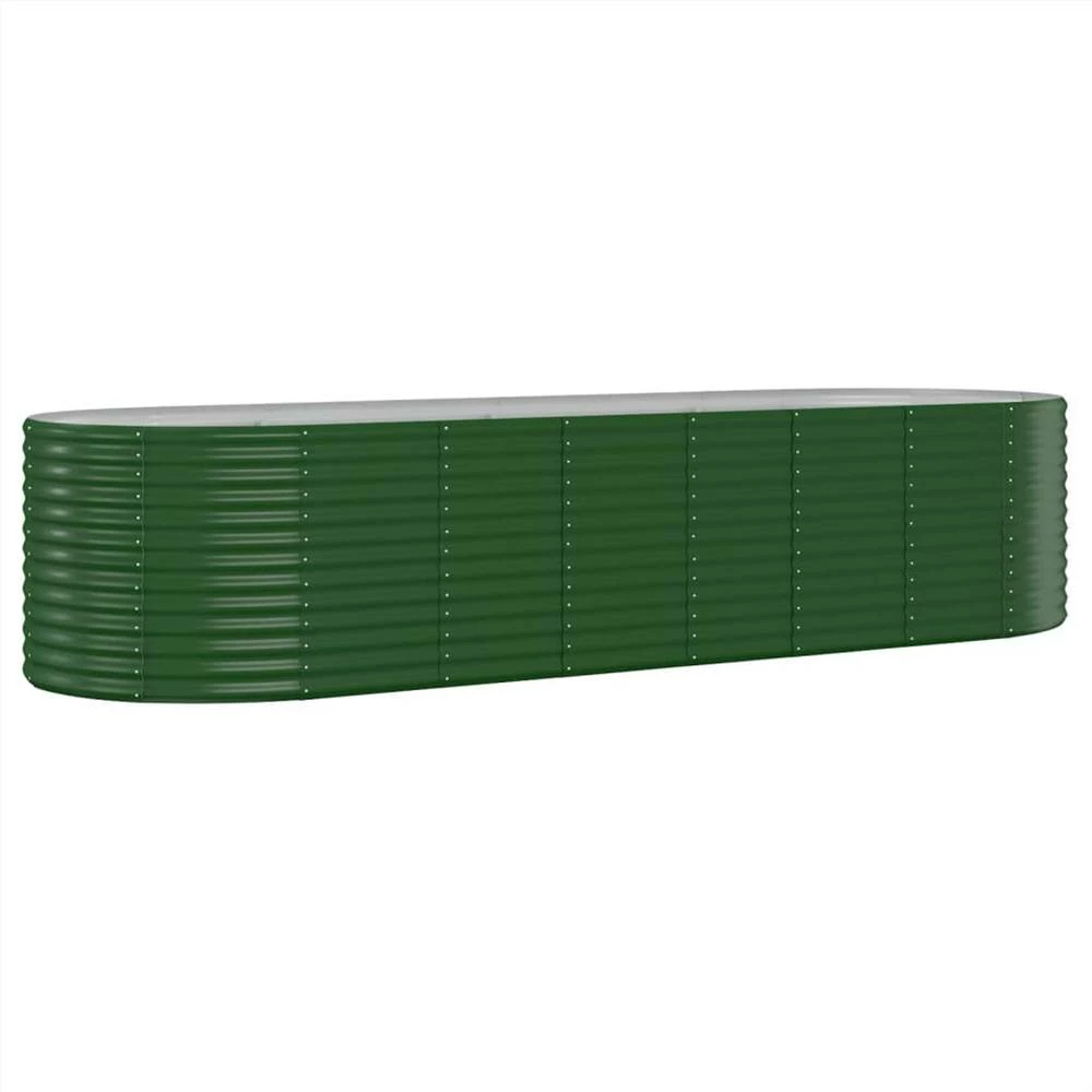 Garden Planter Powder-coated Steel 322x100x68 Cm Green - Image 2