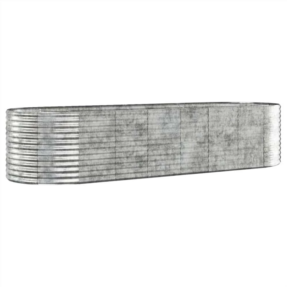 Garden Planter Powder-coated Steel 322x100x68 Cm Silver - Image 2