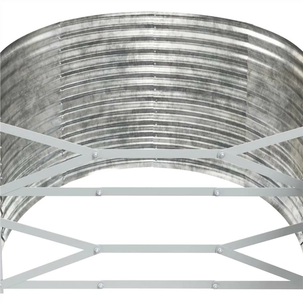Garden Planter Powder-coated Steel 322x100x68 Cm Silver - Image 5