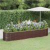 Garden Planter Powder-coated Steel 368x80x68 Cm Brown -Room Garden Planter Powder coated Steel 368x80x68 cm Brown 513922 0
