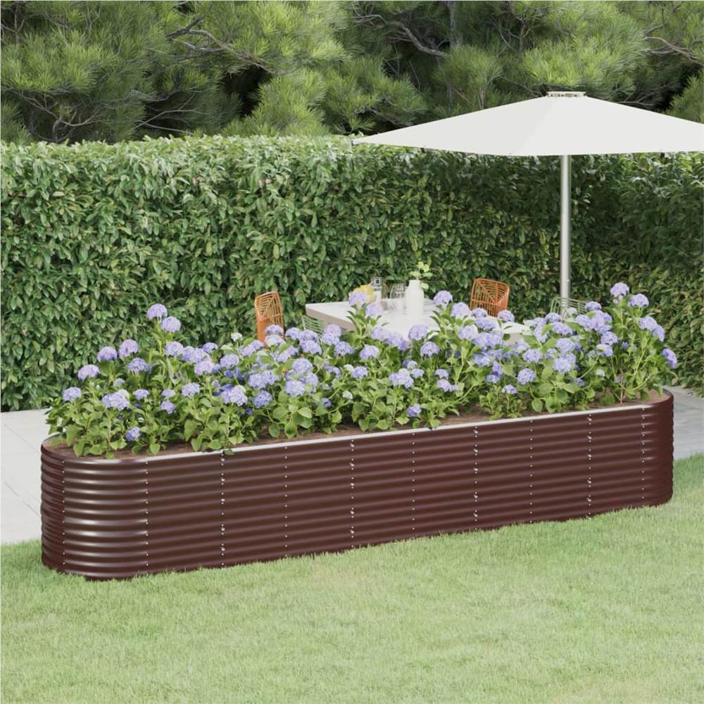 Garden Planter Powder-coated Steel 368x80x68 cm Brown Garden Planter Powder-coated Steel 368x80x68 Cm Brown -Room Garden Planter Powder coated Steel 368x80x68 cm Brown 513922 0