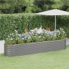Garden Planter Powder-coated Steel 368x80x68 Cm Grey -Room Garden Planter Powder coated Steel 368x80x68 cm Grey 513858 0