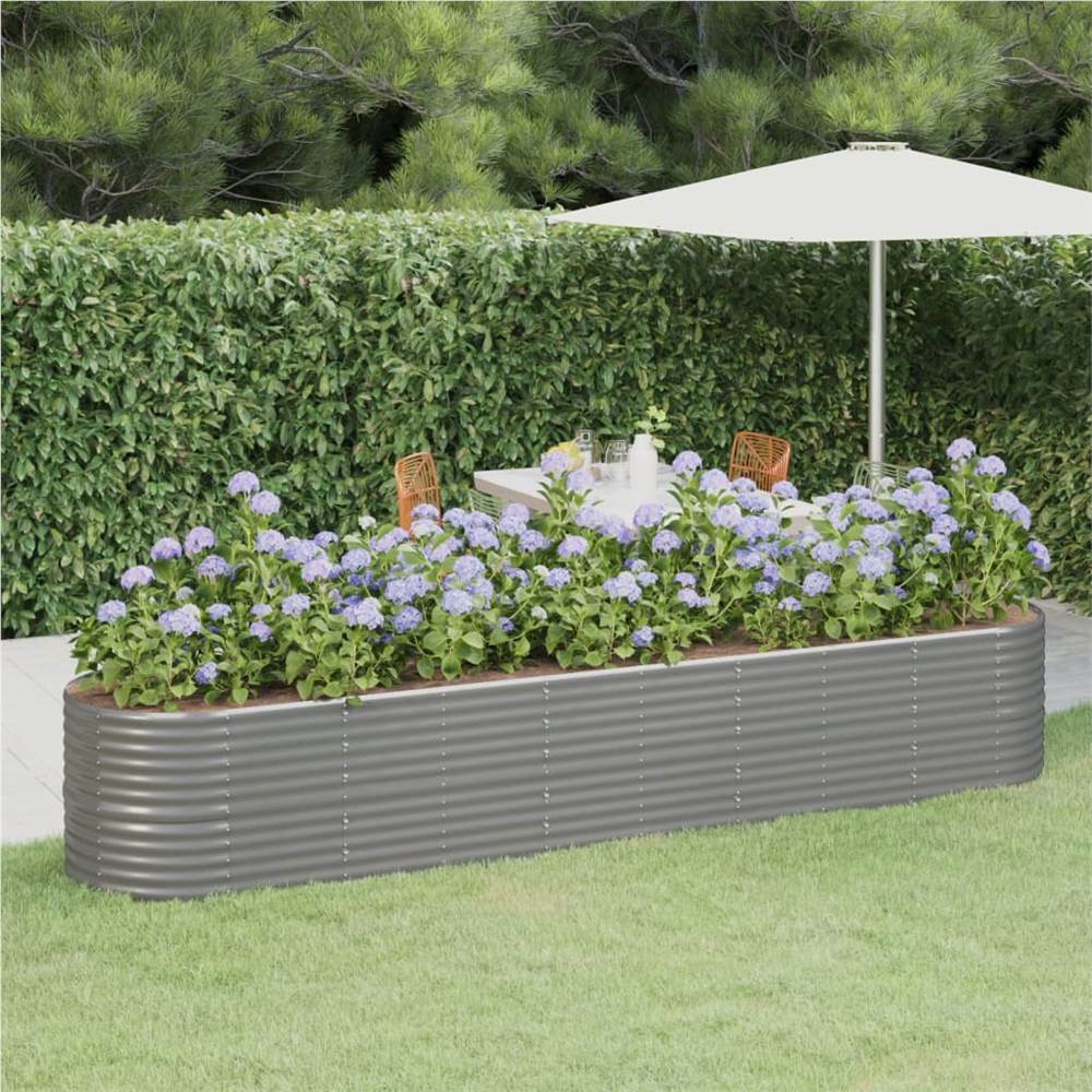 Garden Planter Powder-coated Steel 368x80x68 cm Grey Garden Planter Powder-coated Steel 368x80x68 Cm Grey -Room Garden Planter Powder coated Steel 368x80x68 cm Grey 513858 0