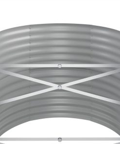 Garden Planter Powder-coated Steel 368x80x68 Cm Grey 6 Garden Planter Powder-coated Steel 368x80x68 Cm Grey -Room Garden Planter Powder coated Steel 368x80x68 cm Grey 513858 4