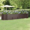 Garden Planter Powder-coated Steel 396x100x68 Cm Brown -Room Garden Planter Powder coated Steel 396x100x68 cm Brown 515710 0