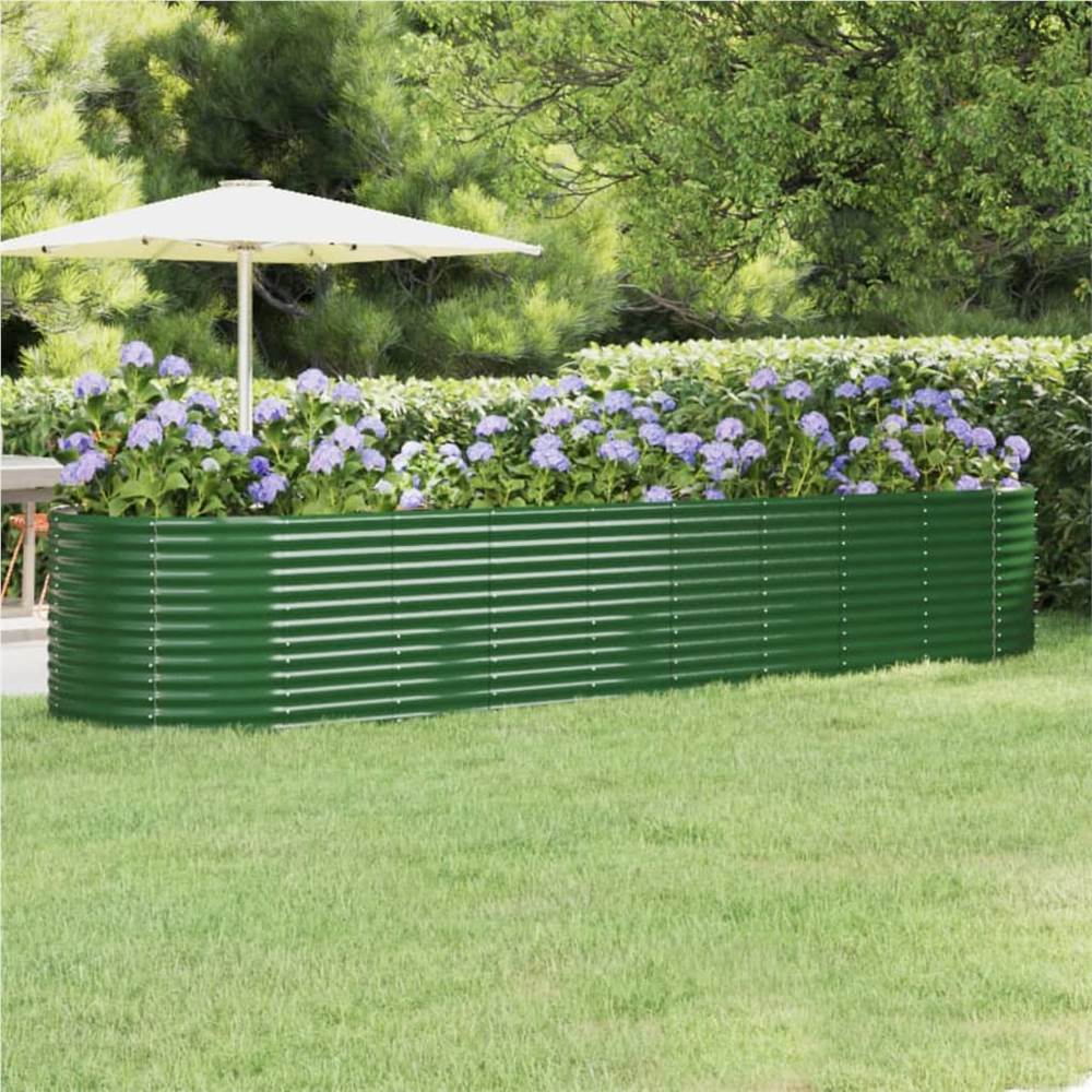 Garden Planter Powder-coated Steel 396x100x68 cm Green Garden Planter Powder-coated Steel 396x100x68 Cm Green -Room Garden Planter Powder coated Steel 396x100x68 cm Green 515703 0