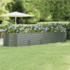 Garden Planter Powder-coated Steel 396x100x68 Cm Grey -Room Garden Planter Powder coated Steel 396x100x68 cm Grey 515711 0