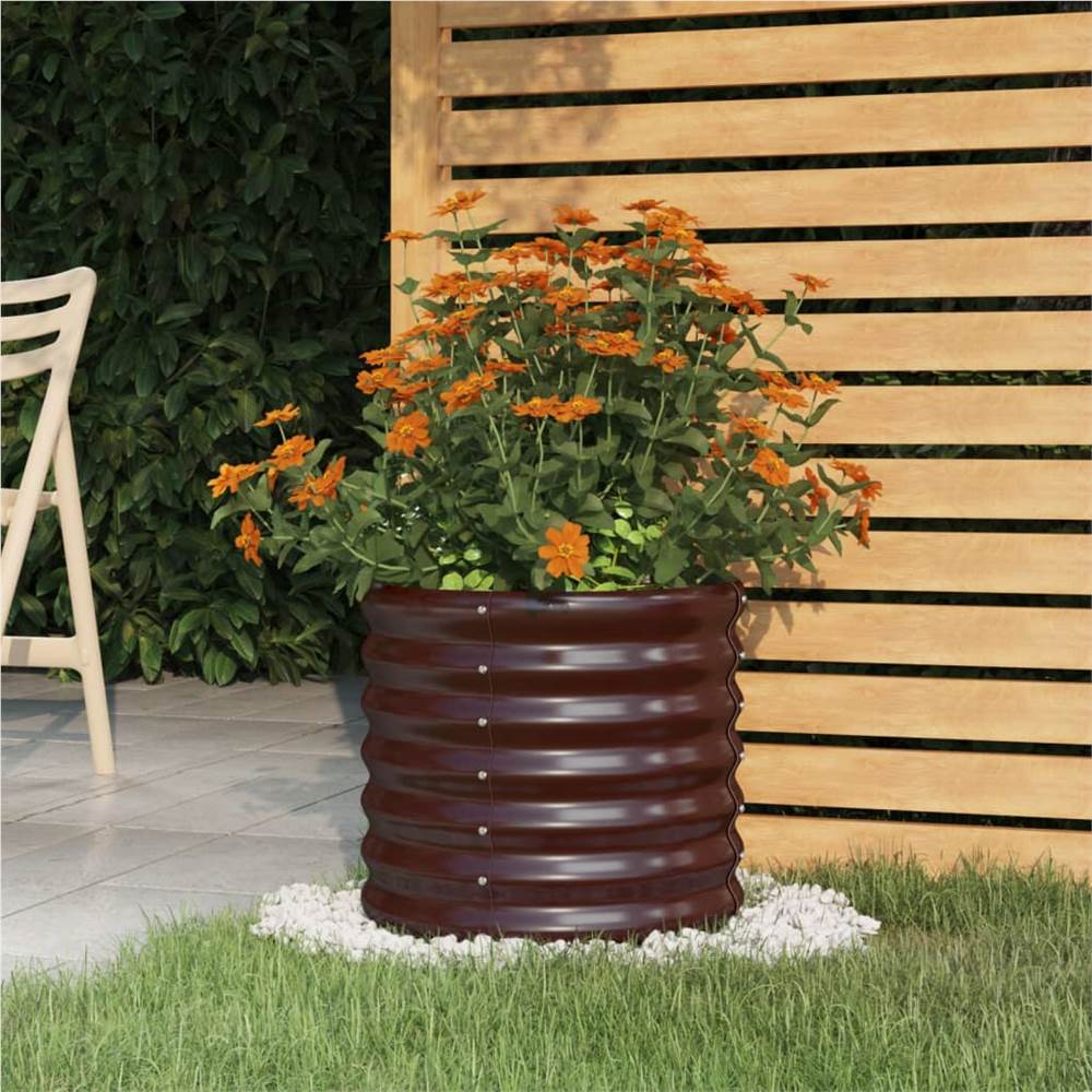 Garden Planter Powder-coated Steel 40x40x36 cm Brown Garden Planter Powder-coated Steel 40x40x36 Cm Brown -Room Garden Planter Powder coated Steel 40x40x36 cm Brown 510773 0