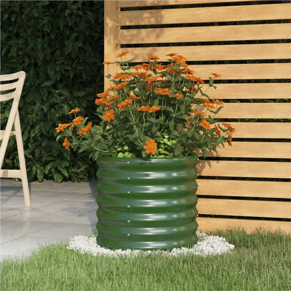 Garden Planter Powder-coated Steel 40x40x36 Cm Green