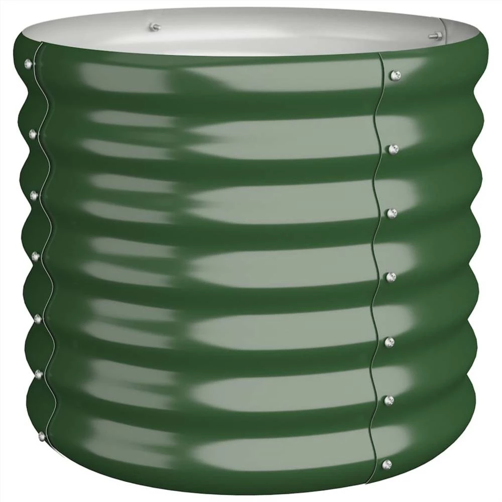 Garden Planter Powder-coated Steel 40x40x36 Cm Green - Image 2