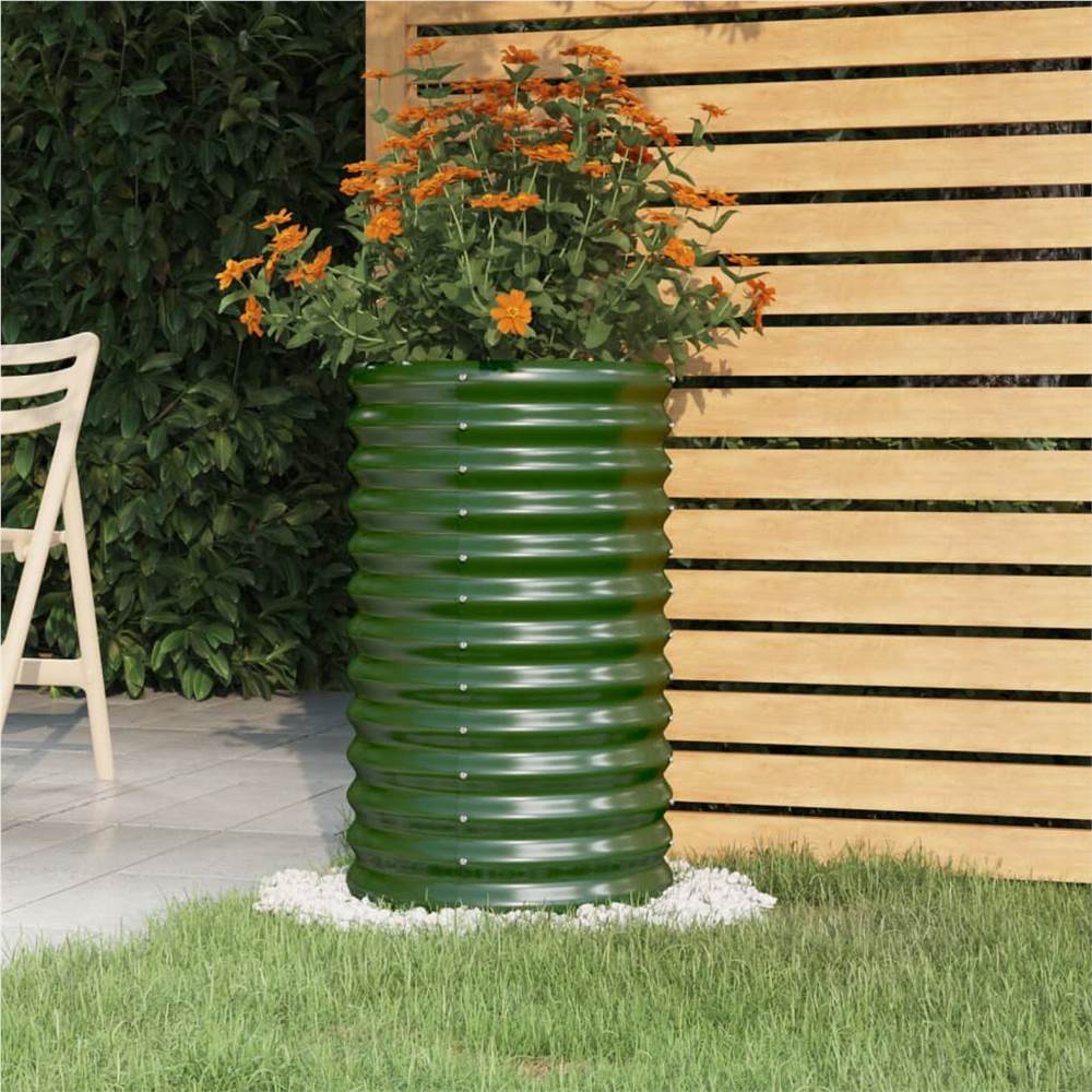 Garden Planter Powder-coated Steel 40x40x68 cm Green Garden Planter Powder-coated Steel 40x40x68 Cm Green -Room Garden Planter Powder coated Steel 40x40x68 cm Green 510762 0