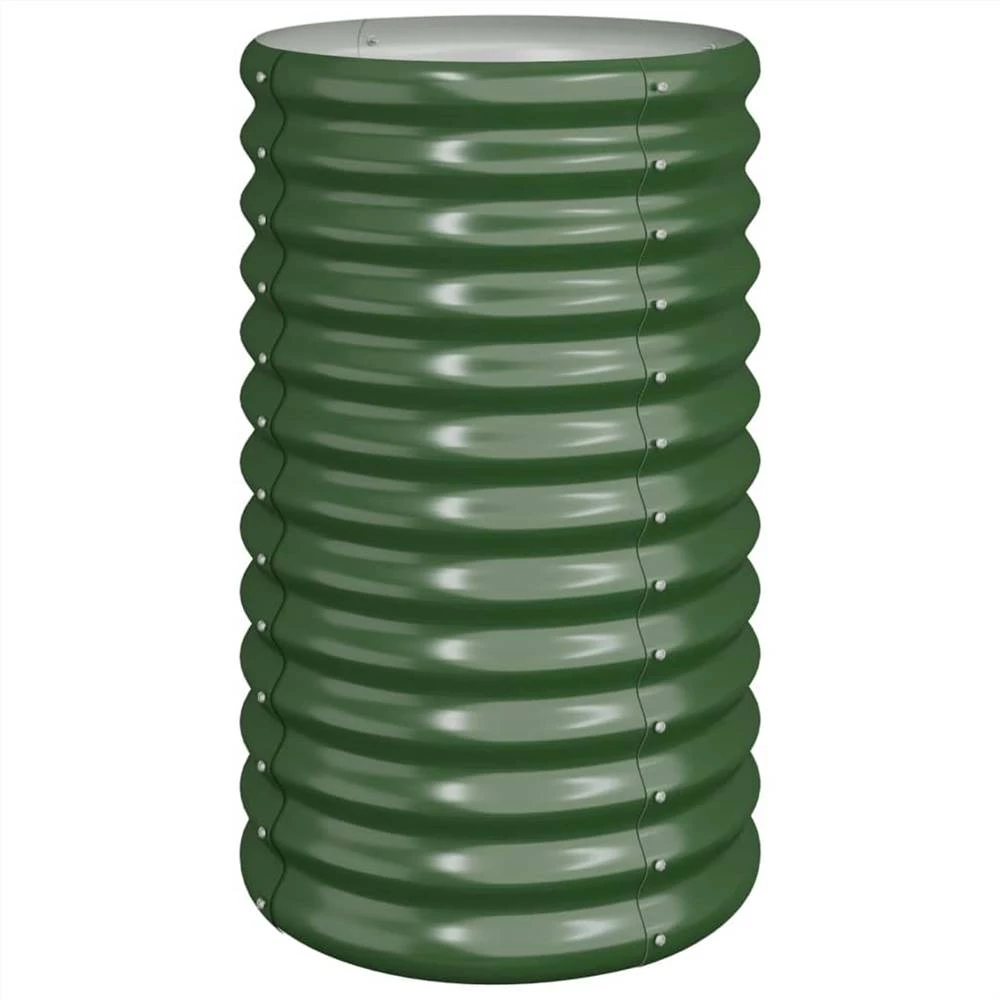 Garden Planter Powder-coated Steel 40x40x68 Cm Green - Image 2