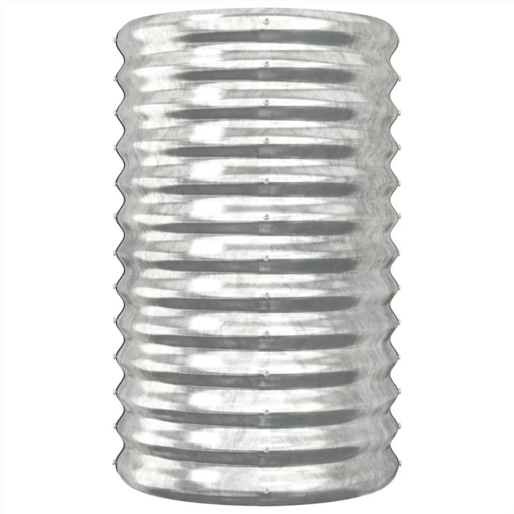 Garden Planter Powder-coated Steel 40x40x68 Cm Silver - Image 3