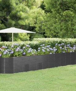 Garden Planter Powder-coated Steel 507x100x68 Cm Anthracite