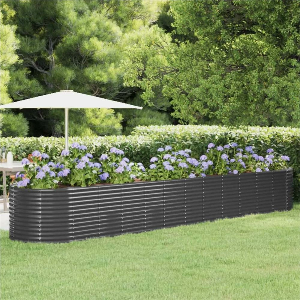 Garden Planter Powder-coated Steel 507x100x68 Cm Anthracite