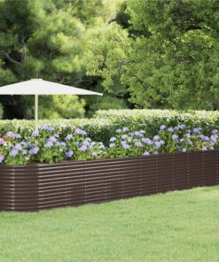 Garden Planter Powder-coated Steel 507x100x68 Cm Brown