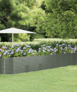 Garden Planter Powder-coated Steel 507x100x68 Cm Grey