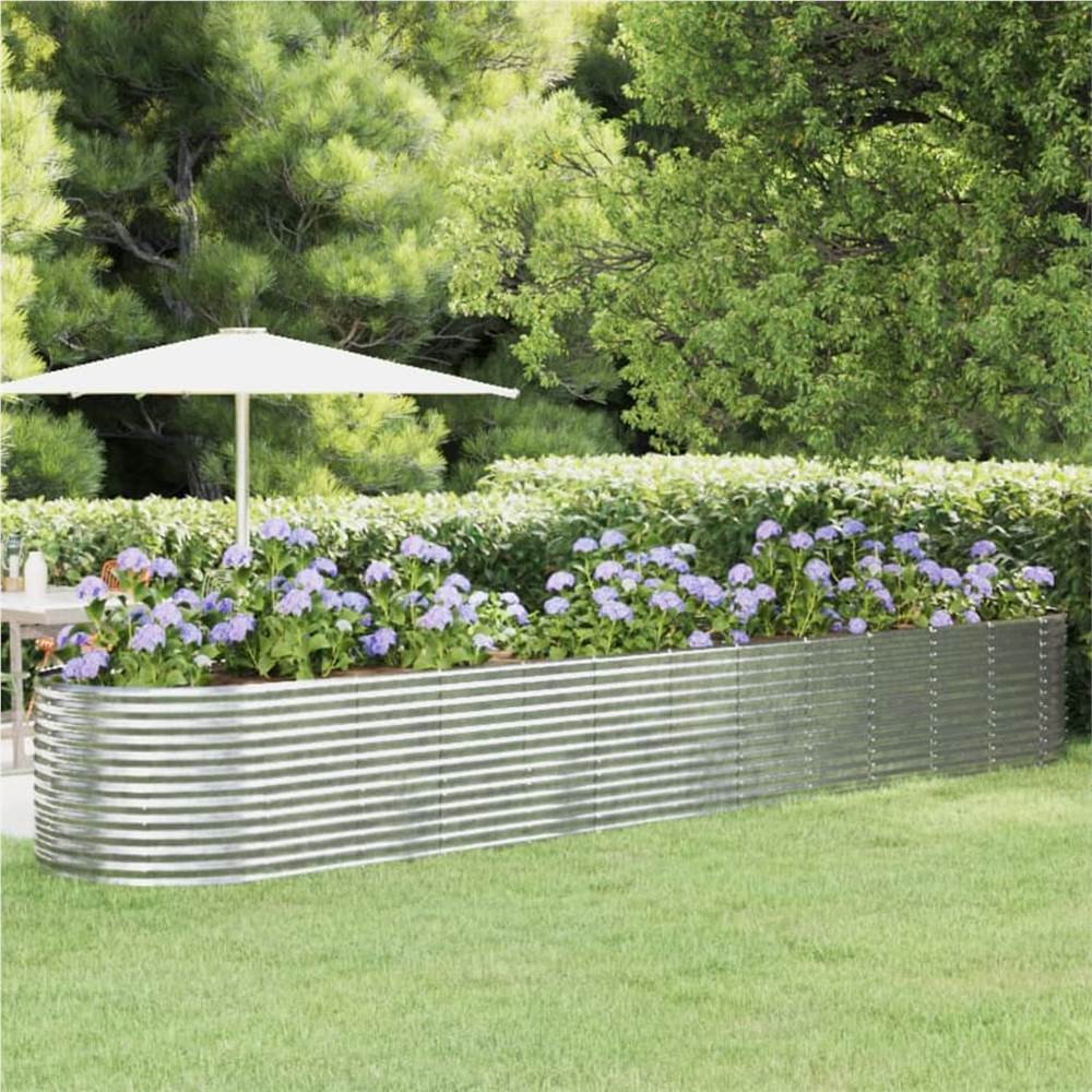Garden Planter Powder-coated Steel 507x100x68 cm Silver Garden Planter Powder-coated Steel 507x100x68 Cm Silver -Room Garden Planter Powder coated Steel 507x100x68 cm Silver 515706 0
