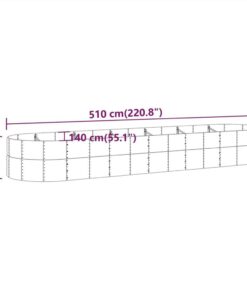 Garden Planter Powder-coated Steel 510x140x68 Cm Silver -Room Garden Planter Powder coated Steel 510x140x68 cm Silver 510768 5