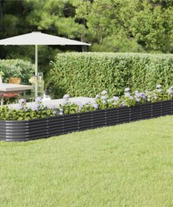 Garden Planter Powder-coated Steel 512x80x36 Cm Anthracite