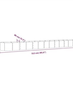 Garden Planter Powder-coated Steel 512x80x36 Cm Anthracite -Room Garden Planter Powder coated Steel 512x80x36 cm Anthracite 514817 5